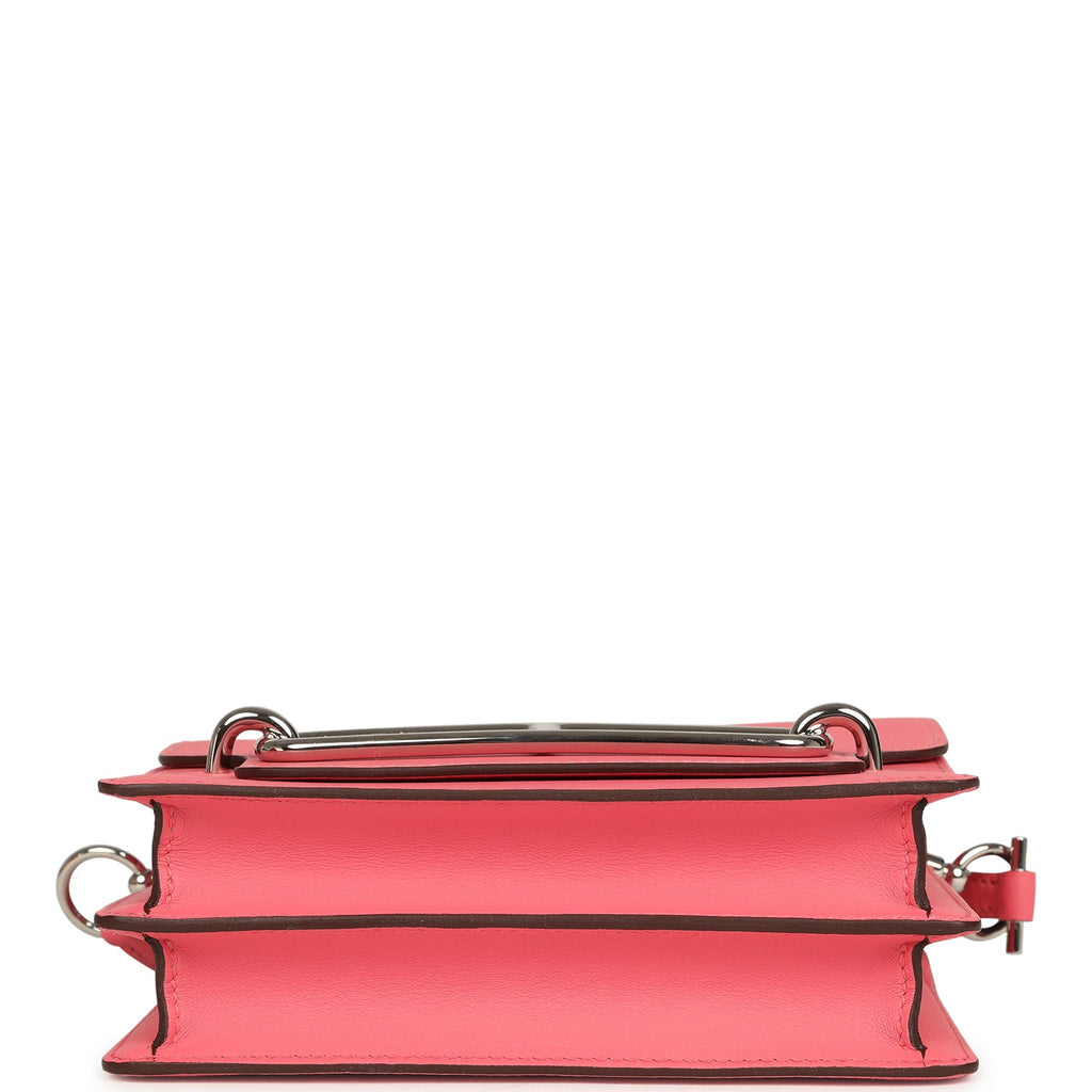 Hermes Mini Sac Roulis Rose Azalee Swift Palladium Hardware