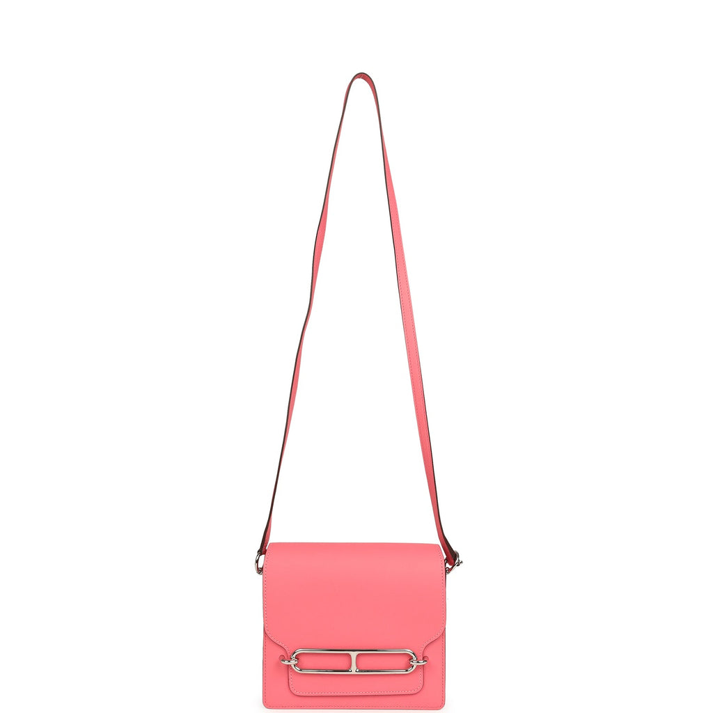 Hermes Mini Sac Roulis Rose Azalee Swift Palladium Hardware
