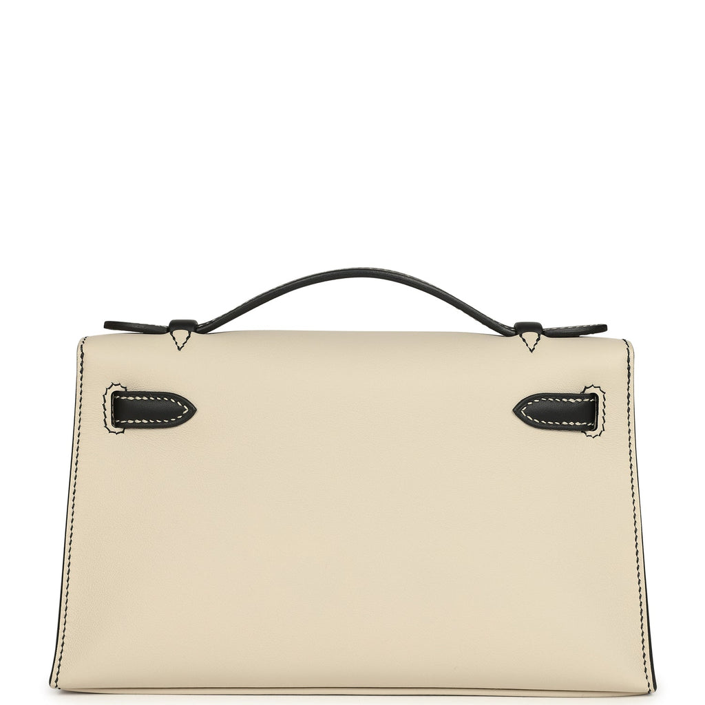 Hermes Special Order (HSS) Kelly Pochette Beton and Black Swift Palladium Hardware