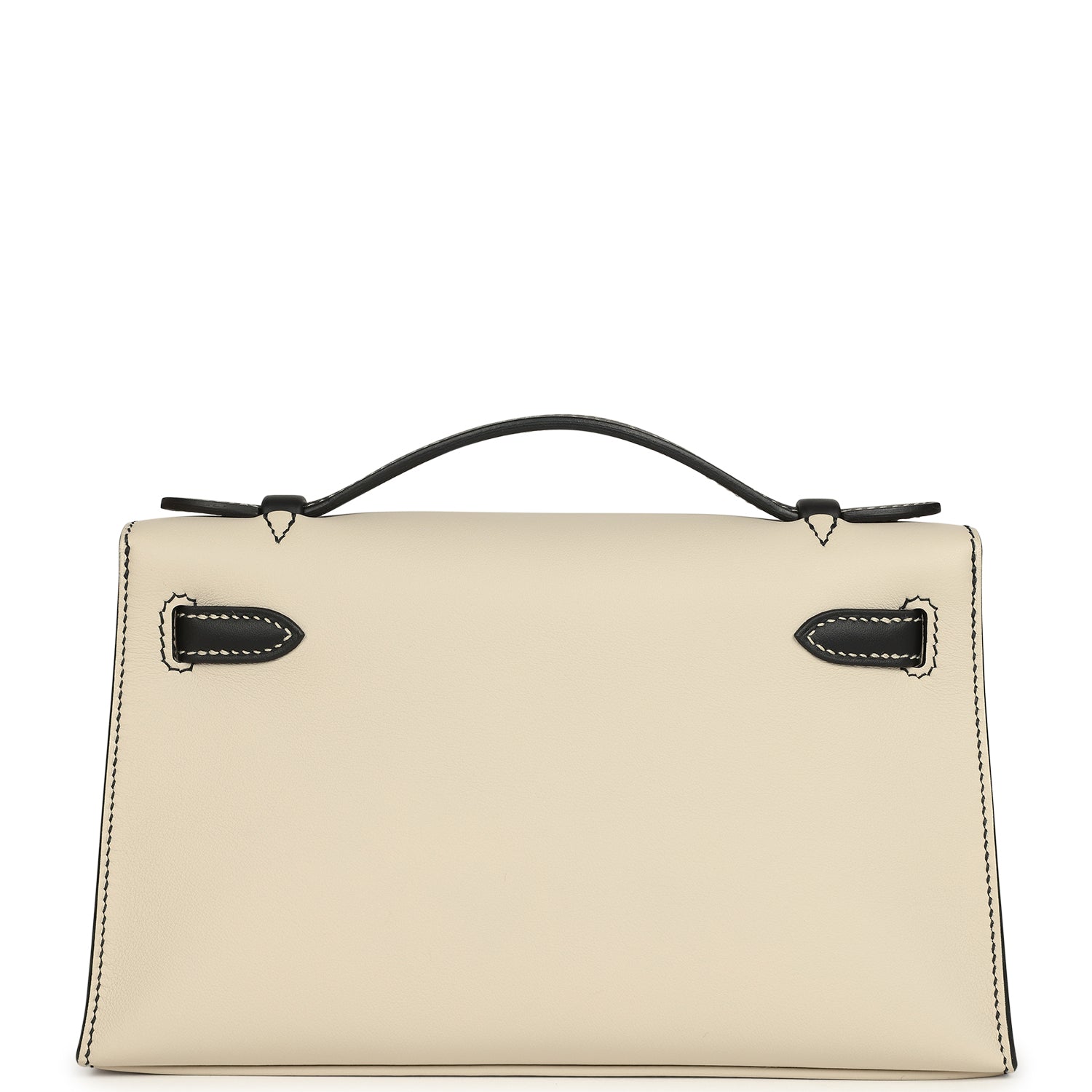 Hermes Special Order (HSS) Kelly Pochette Beton and Black Swift Palladium Hardware