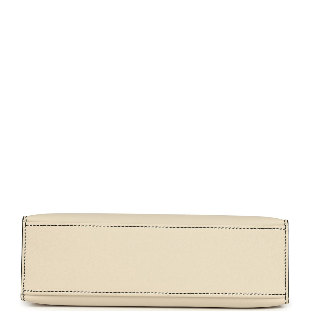 Hermes Special Order (HSS) Kelly Pochette Beton and Black Swift Palladium Hardware
