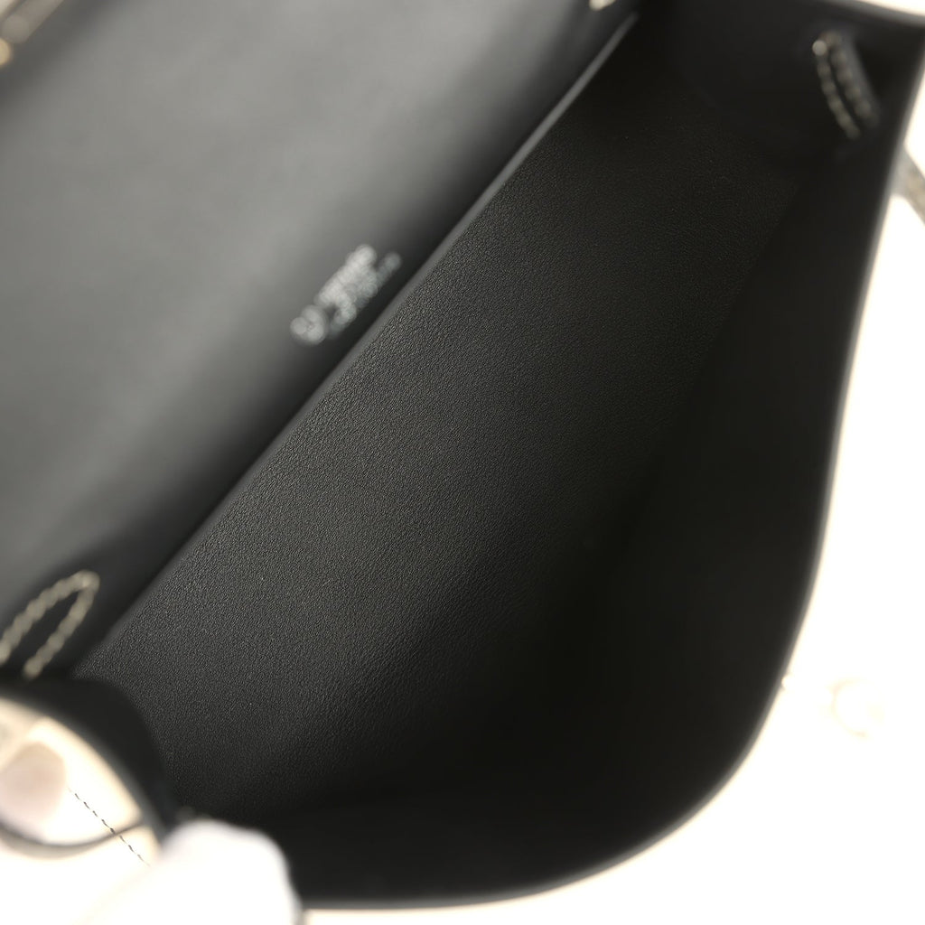 Hermes Special Order (HSS) Kelly Pochette Beton and Black Swift Palladium Hardware