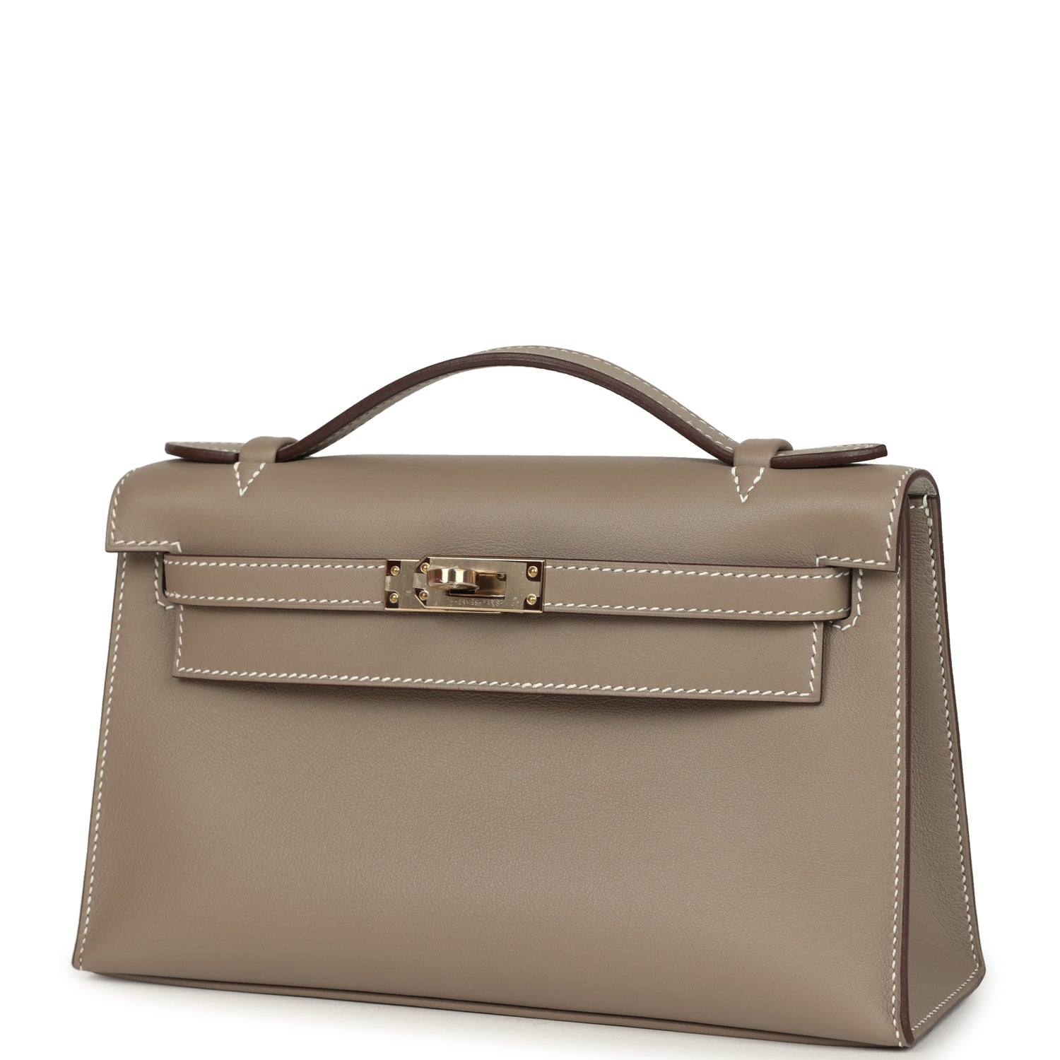 Hermes Special Order (HSS) Kelly Pochette Gris Asphalte Verso Swift Permabrass Hardware