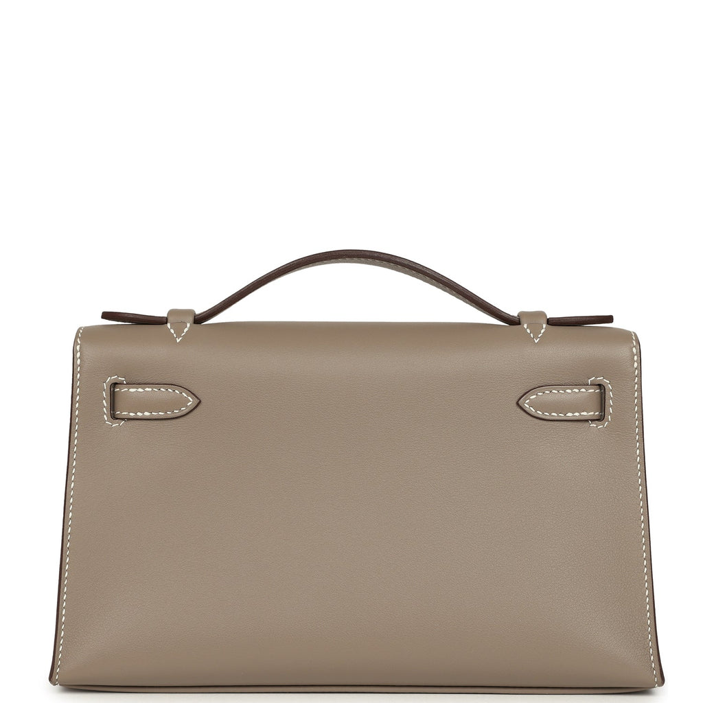 Hermes Special Order (HSS) Kelly Pochette Gris Asphalte Verso Swift Permabrass Hardware