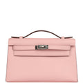 Hermes Kelly Pochette Rose Sakura Swift Palladium Hardware