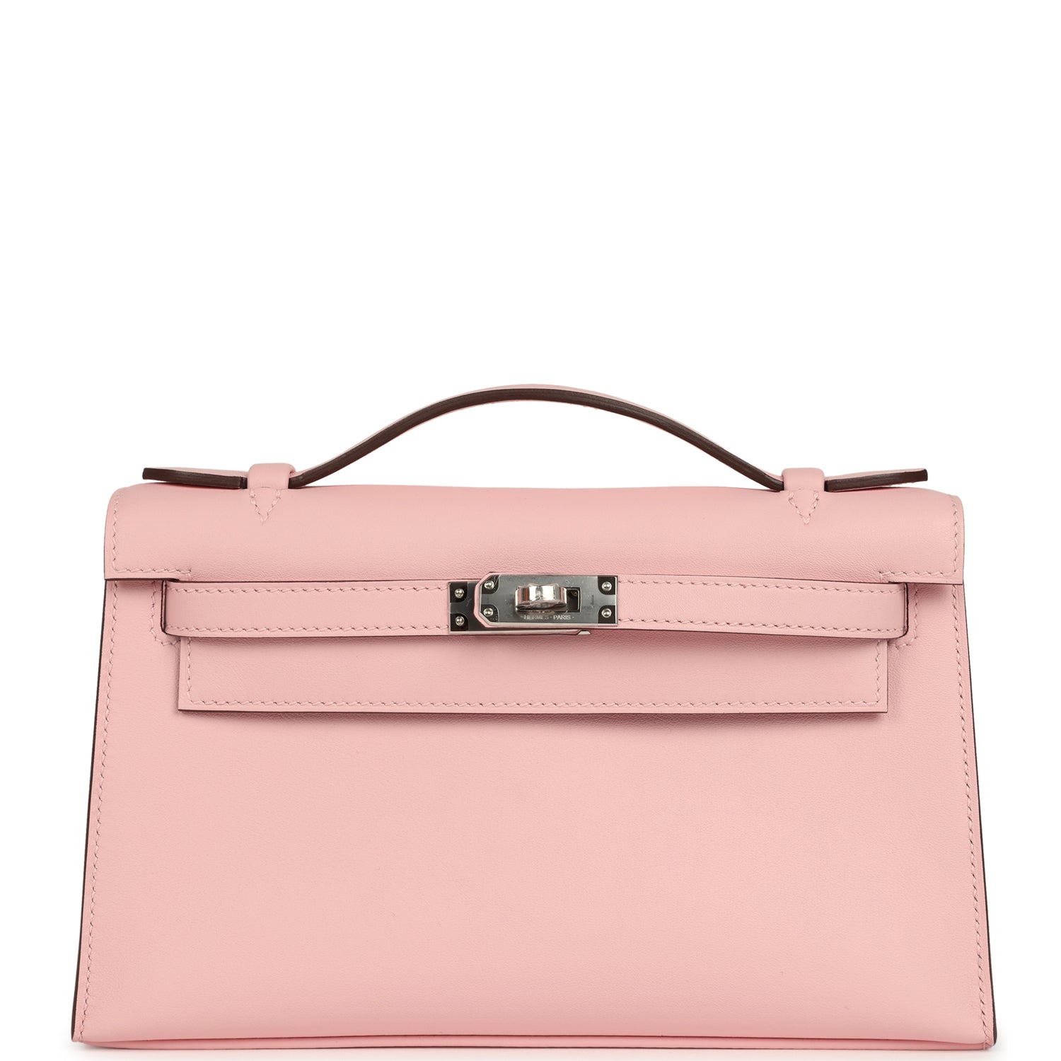 Hermes Kelly Pochette Rose Sakura Swift Palladium Hardware