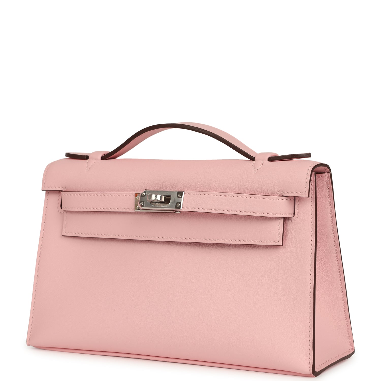 Hermes Kelly Pochette Rose Sakura Swift Palladium Hardware
