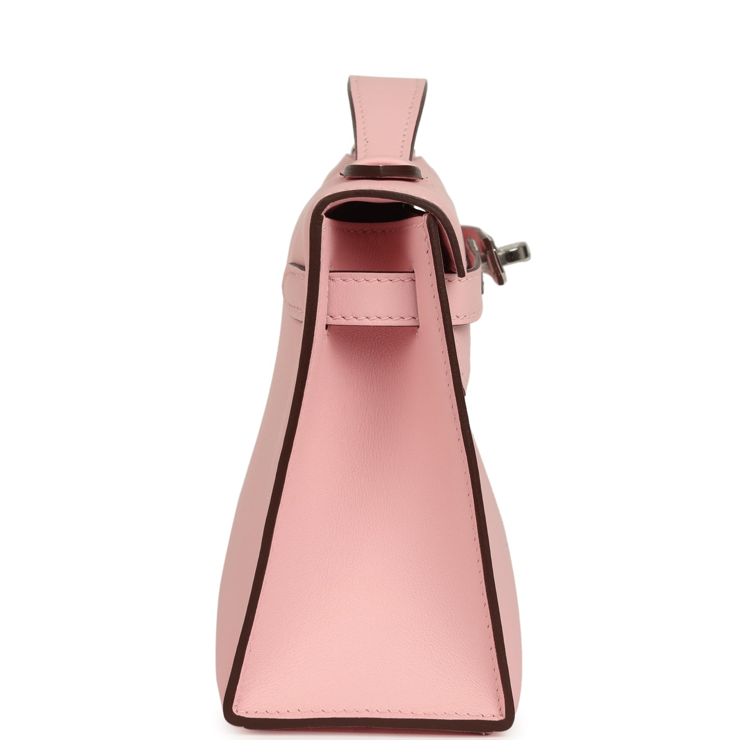 Hermes Kelly Pochette Rose Sakura Swift Palladium Hardware