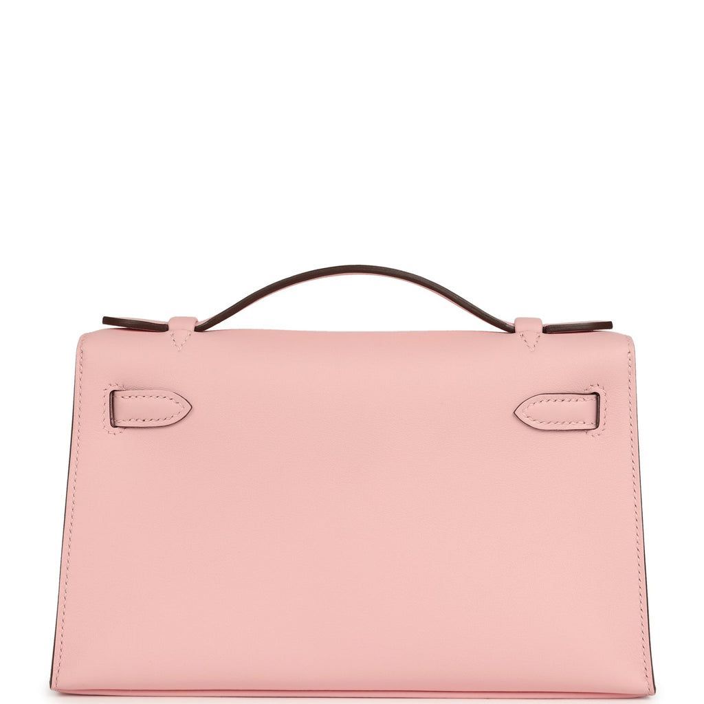 Hermes Kelly Pochette Rose Sakura Swift Palladium Hardware