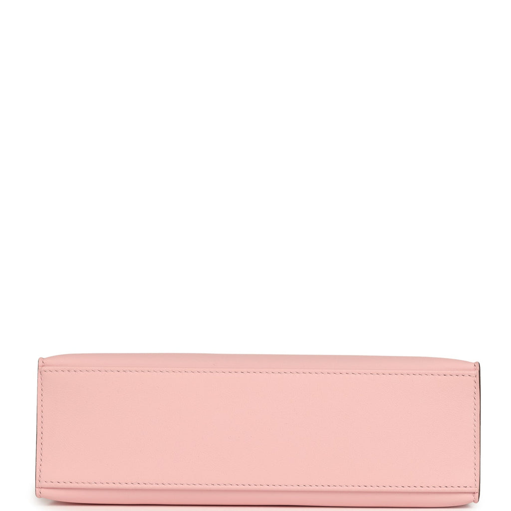 Hermes Kelly Pochette Rose Sakura Swift Palladium Hardware