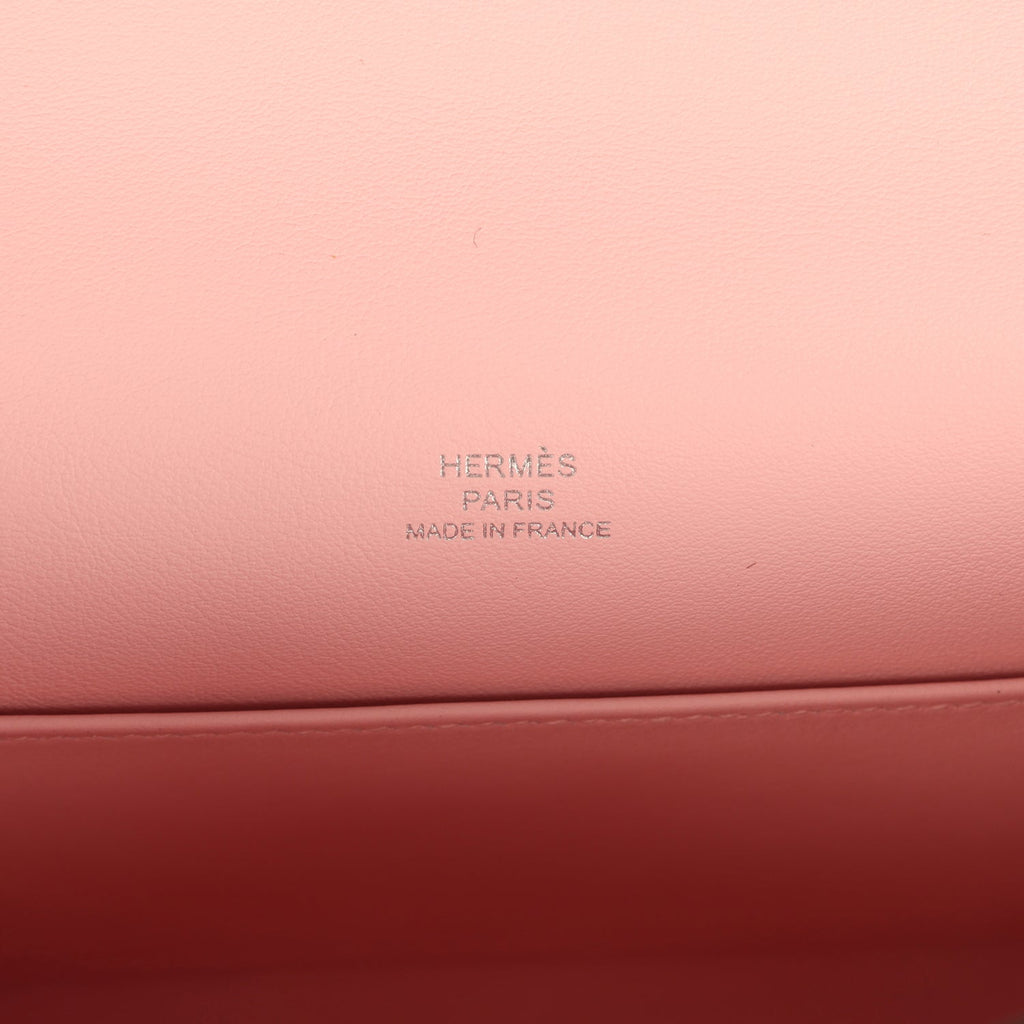 Hermes Kelly Pochette Rose Sakura Swift Palladium Hardware