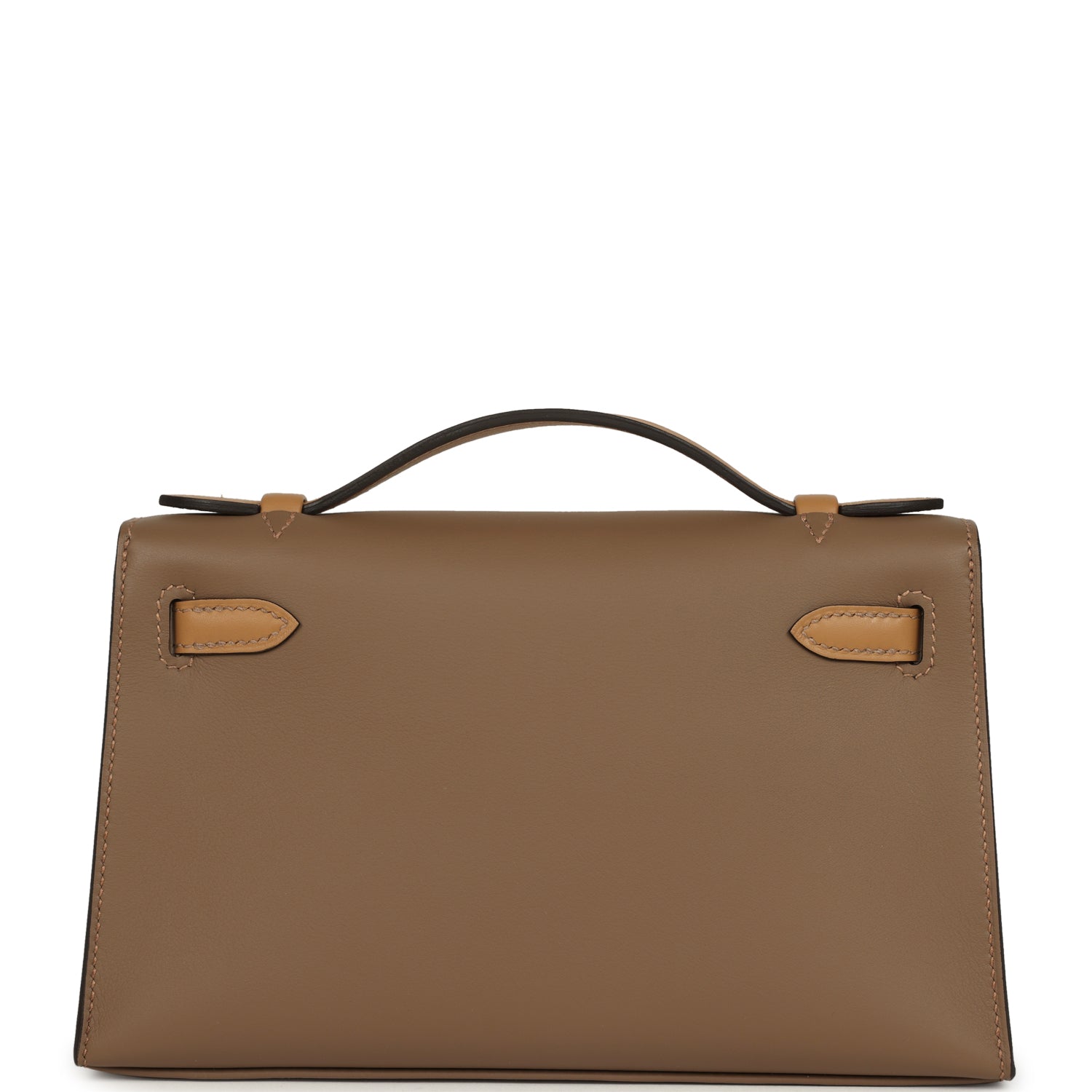 Hermes Special Order (HSS) Kelly Pochette Beige De Weimar and Biscuit Swift Permabrass Hardware