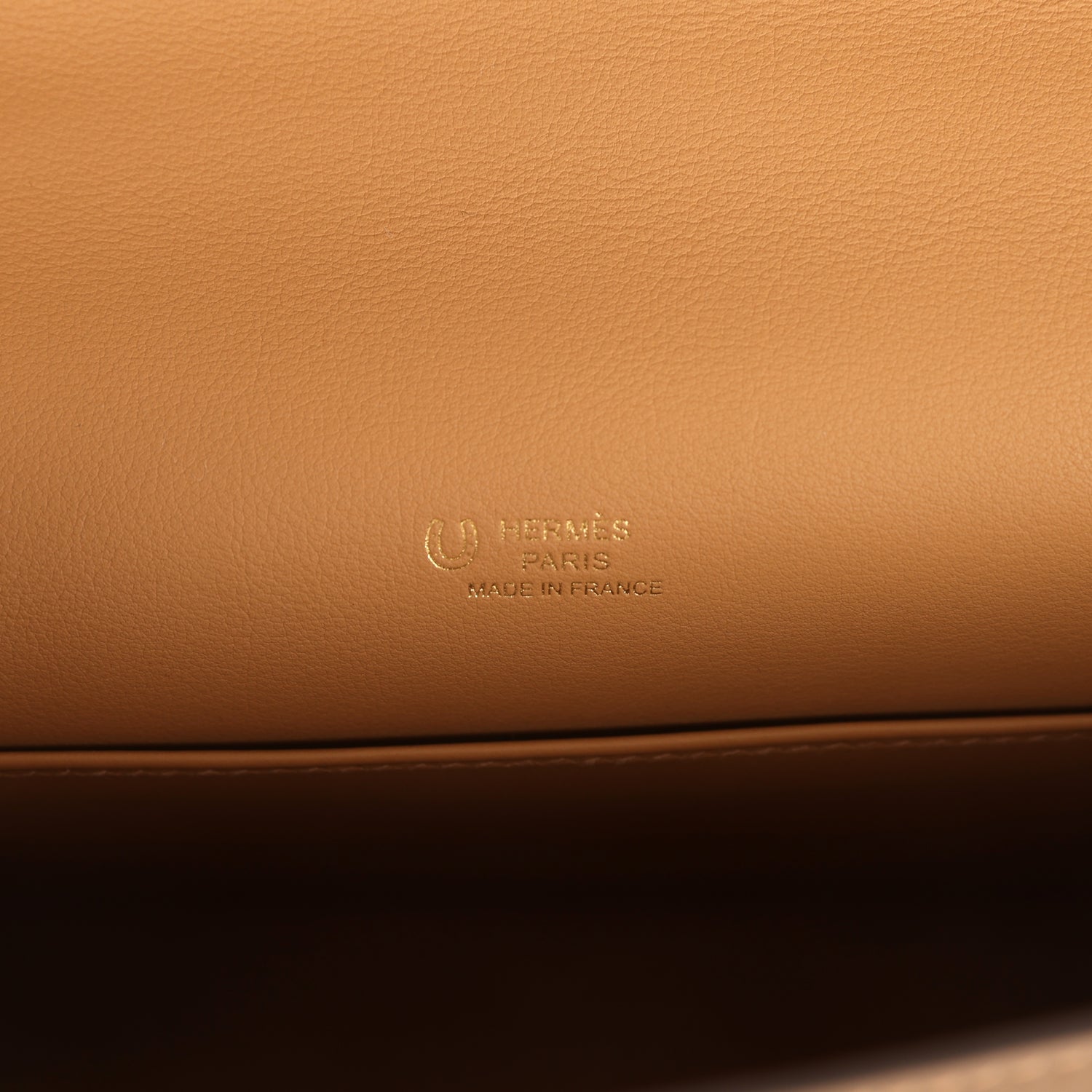 Hermes Special Order (HSS) Kelly Pochette Beige De Weimar and Biscuit Swift Permabrass Hardware