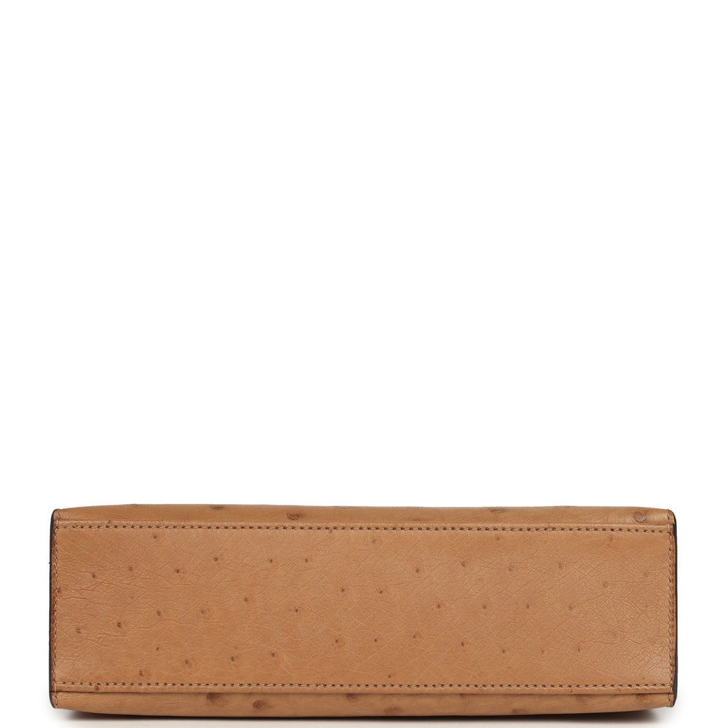 Hermes Kelly Pochette Chai Ostrich Gold Hardware