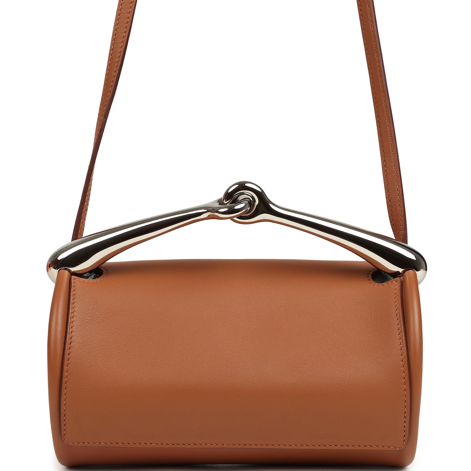 Pre-owned Hermes Maximors I Bag Gold Swift Palladium Hardware