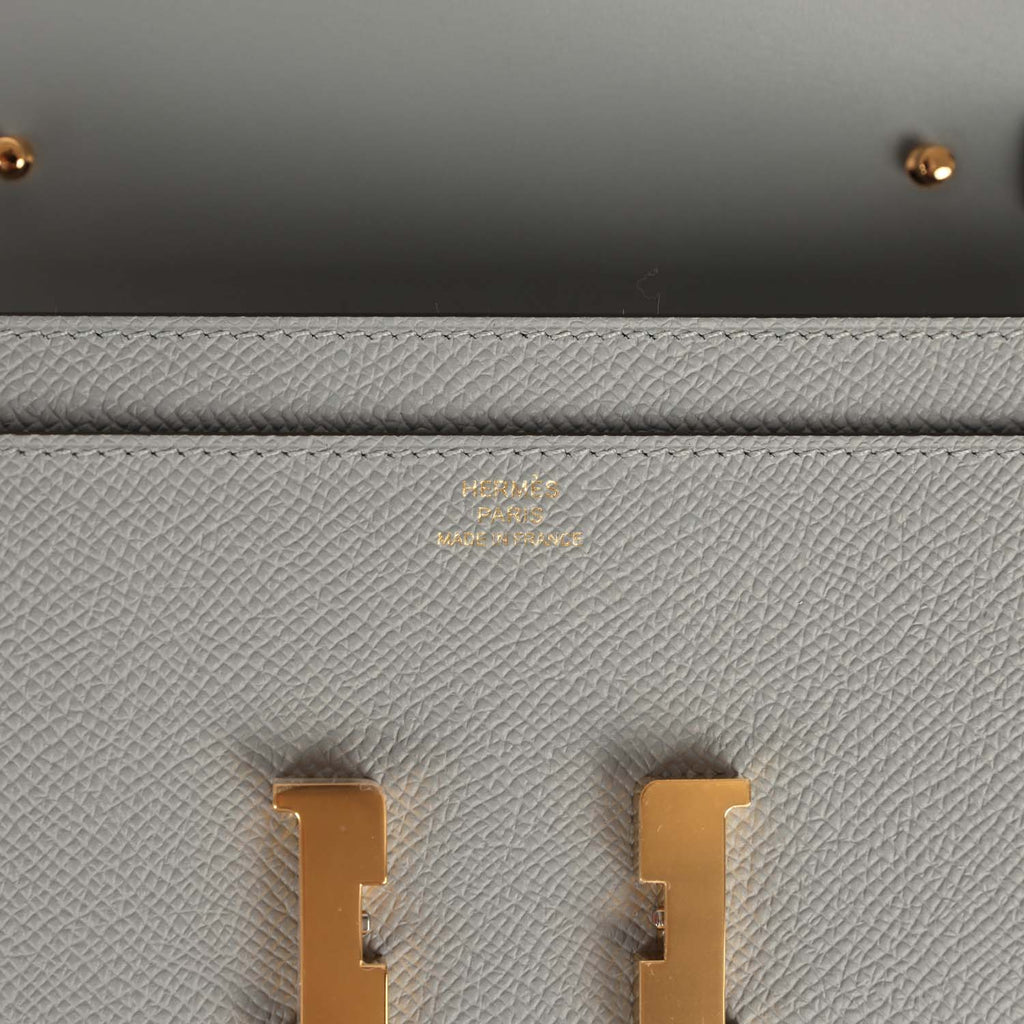 Hermes Constance Wallet To Go Gris Pantin Epsom Gold Hardware