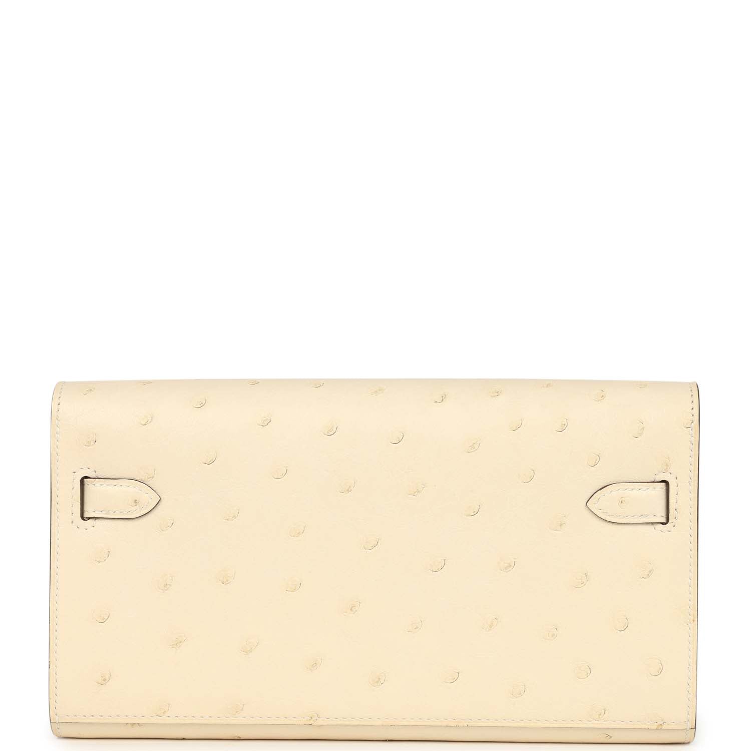 Hermes Kelly Wallet To Go Gris Nata Ostrich Palladium Hardware