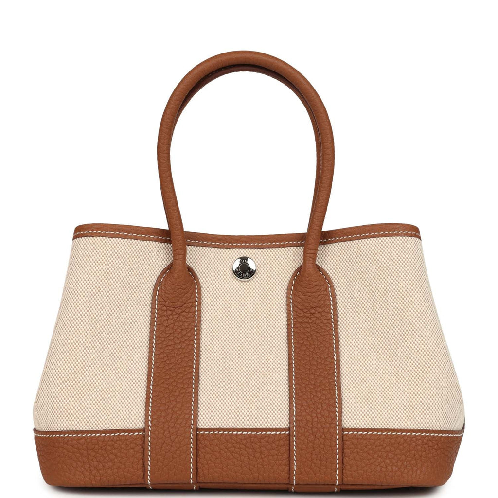 Hermes Garden Party Neo 23 Beige-Ecru Toile H Canvas and Gold Negonda Palladium Hardware