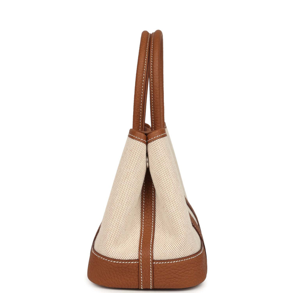 Hermes Garden Party Neo 23 Beige-Ecru Toile H Canvas and Gold Negonda Palladium Hardware