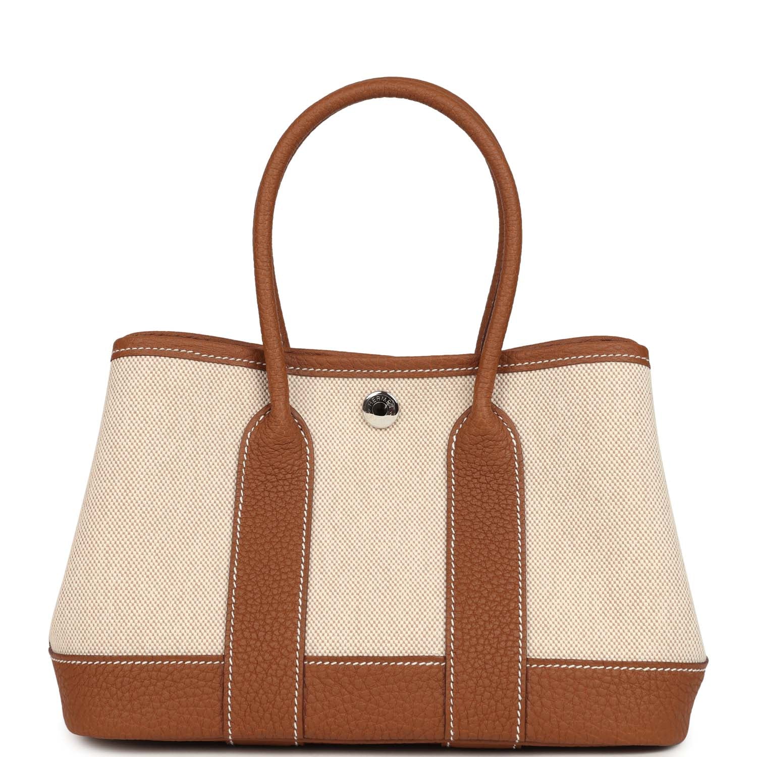 Hermes Garden Party Neo 23 Beige-Ecru Toile H Canvas and Gold Negonda Palladium Hardware