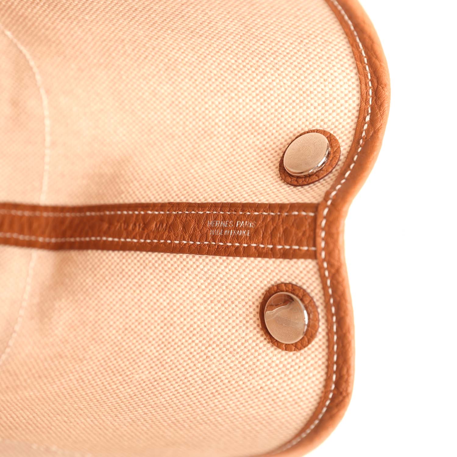Hermes Garden Party Neo 23 Beige-Ecru Toile H Canvas and Gold Negonda Palladium Hardware