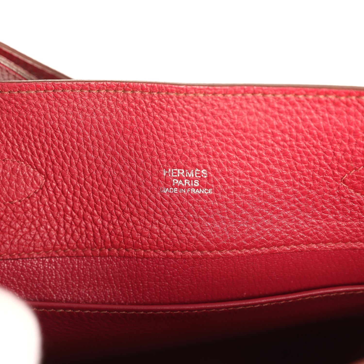 Pre-owned Hermes So Kelly 22 Rubis Togo Palladium Hardware