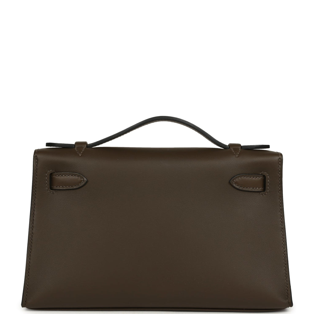 Hermes Kelly Pochette Vert Loden Swift Permabrass Hardware