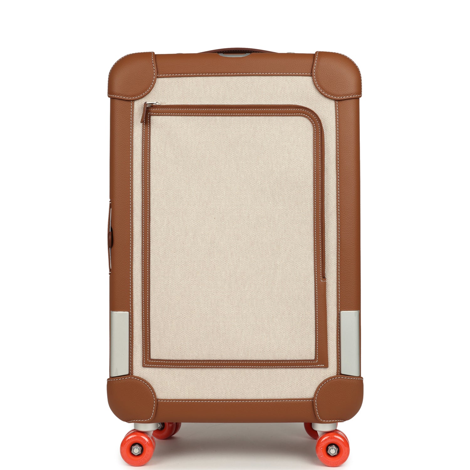 Hermes R.M.S. Cabine Cargo Suitcase Ecru & Beige Toile H and Fauve Regate Palladium Hardware