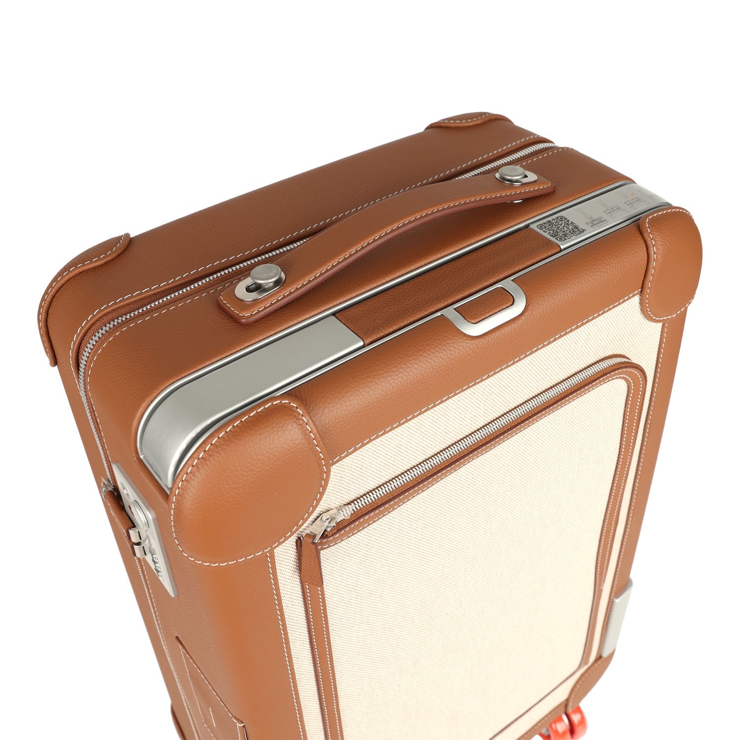 Hermes R.M.S. Cabine Cargo Suitcase Ecru & Beige Toile H and Fauve Regate Palladium Hardware