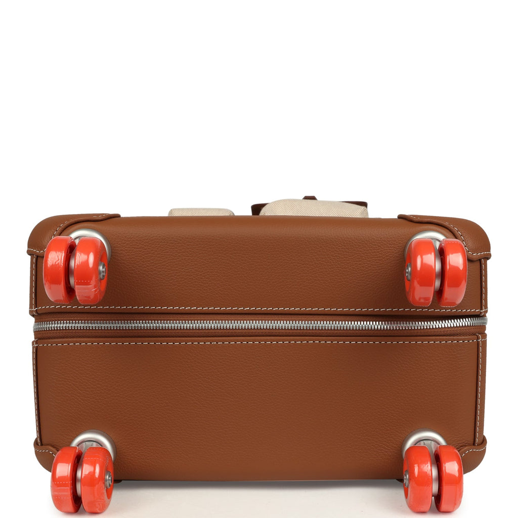 Hermes R.M.S. Cabine Cargo Suitcase Ecru & Beige Toile H and Fauve Regate Palladium Hardware