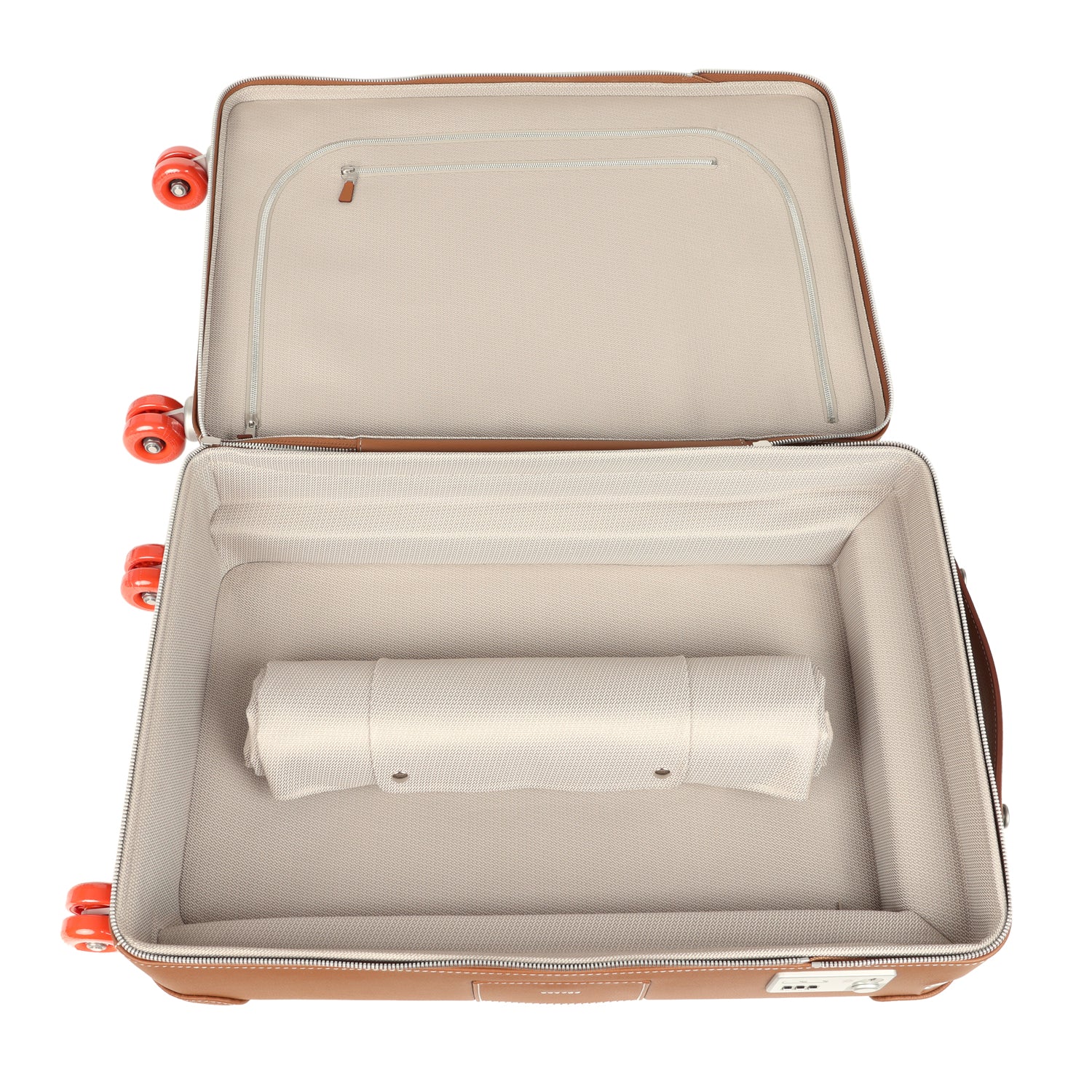 Hermes R.M.S. Cabine Cargo Suitcase Ecru & Beige Toile H and Fauve Regate Palladium Hardware
