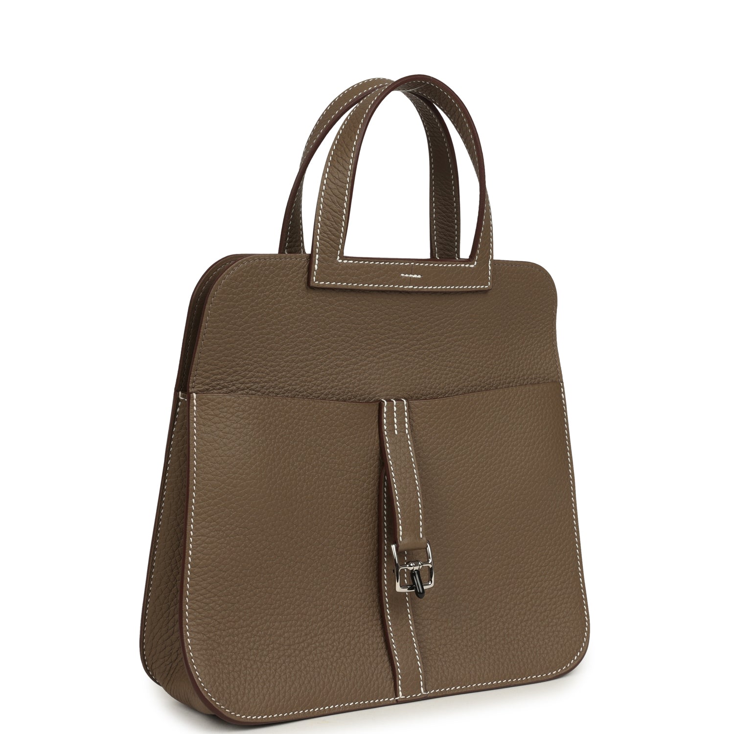 Hermes Halzan 25 Etoupe Clemence Palladium Hardware