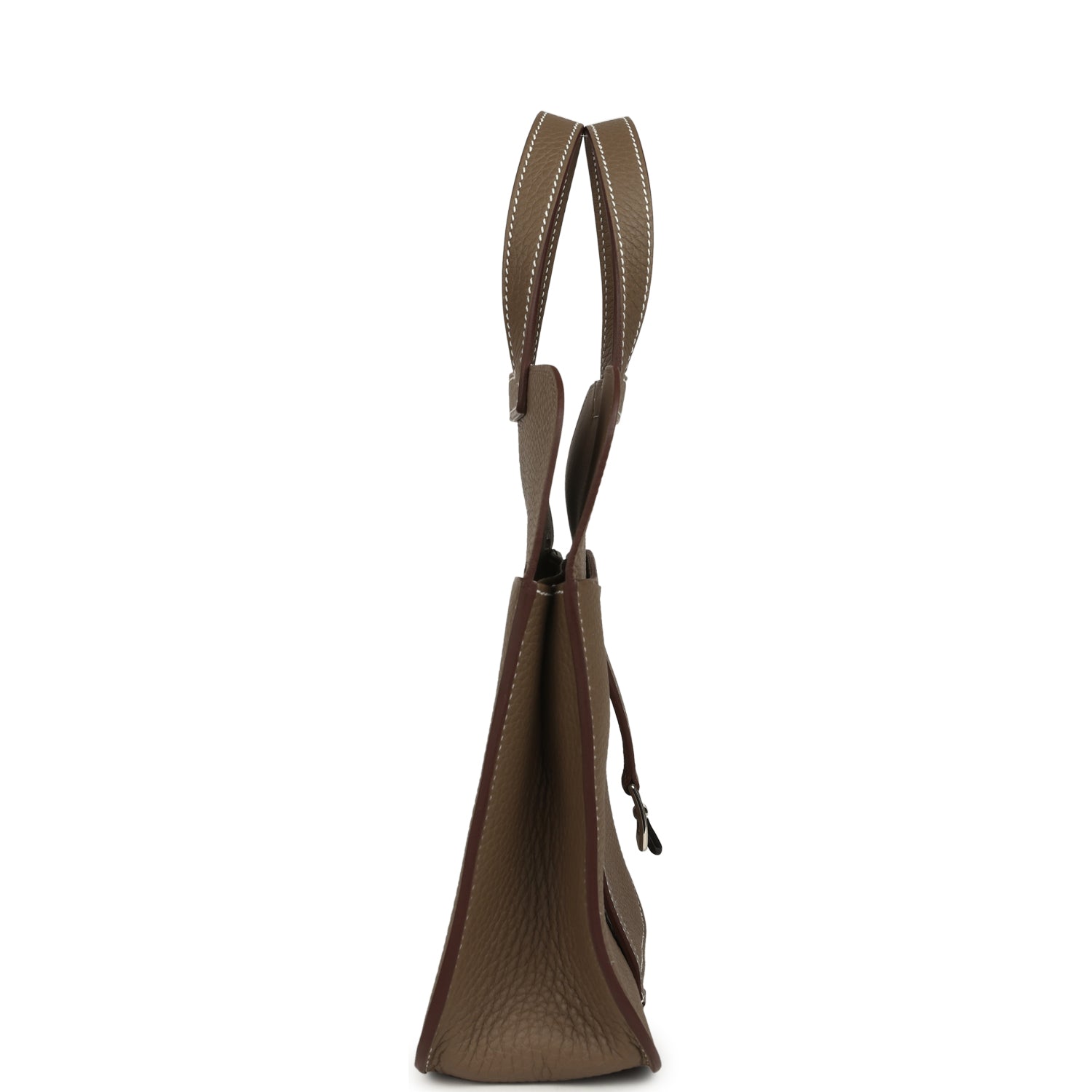 Hermes Halzan 25 Etoupe Clemence Palladium Hardware