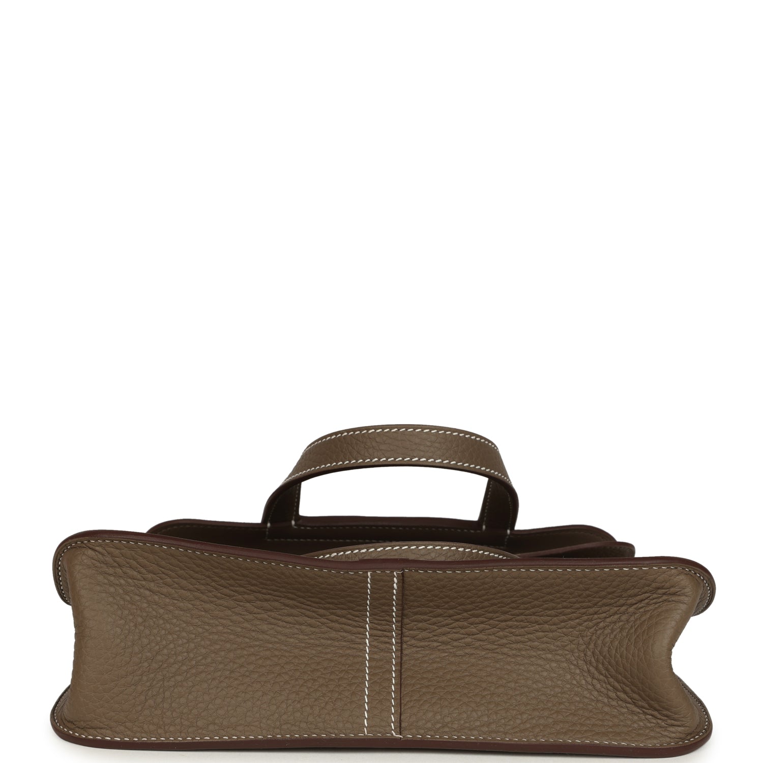 Hermes Halzan 25 Etoupe Clemence Palladium Hardware