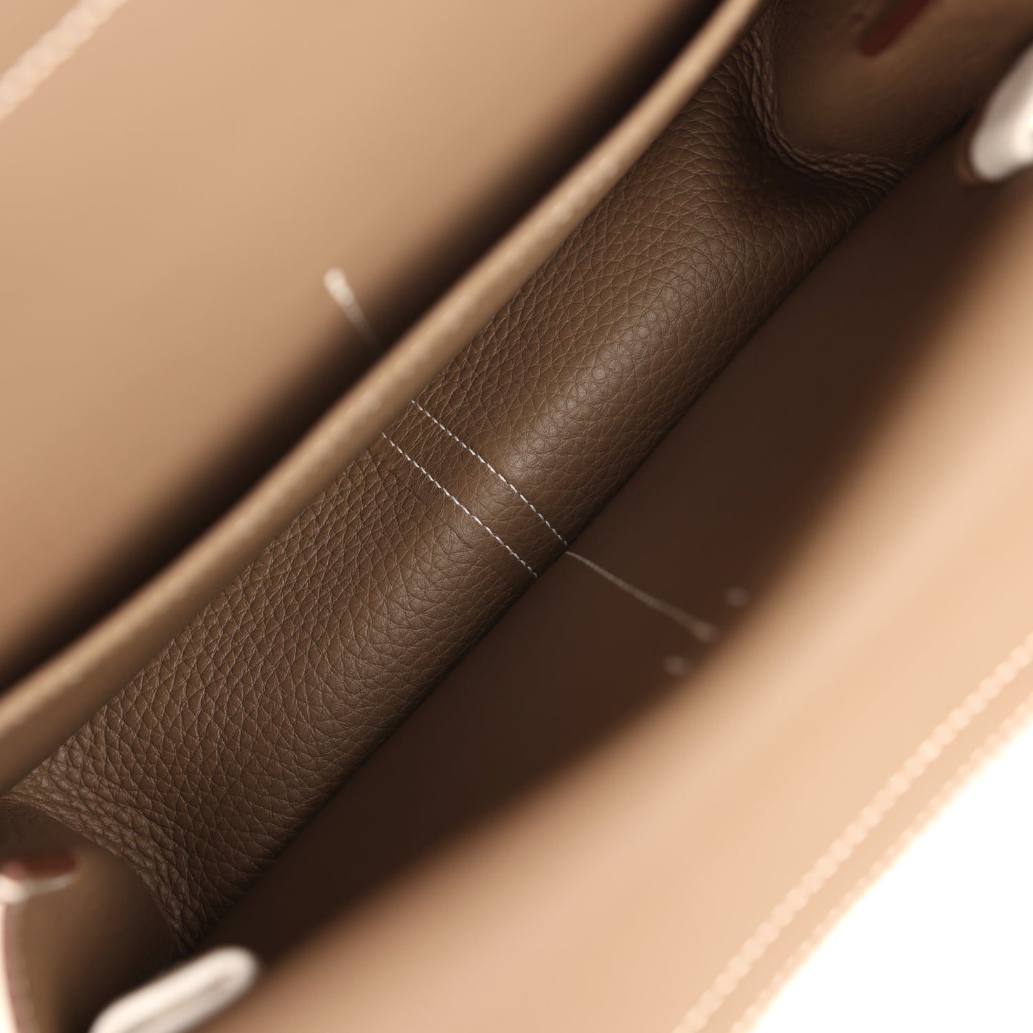 Hermes Halzan 25 Etoupe Clemence Palladium Hardware