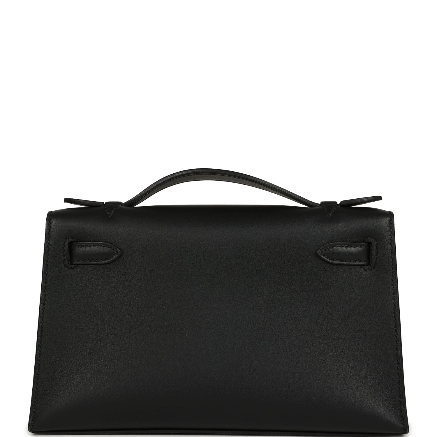 Pre-owned Hermes Kelly Pochette Black Swift Gold Hardware