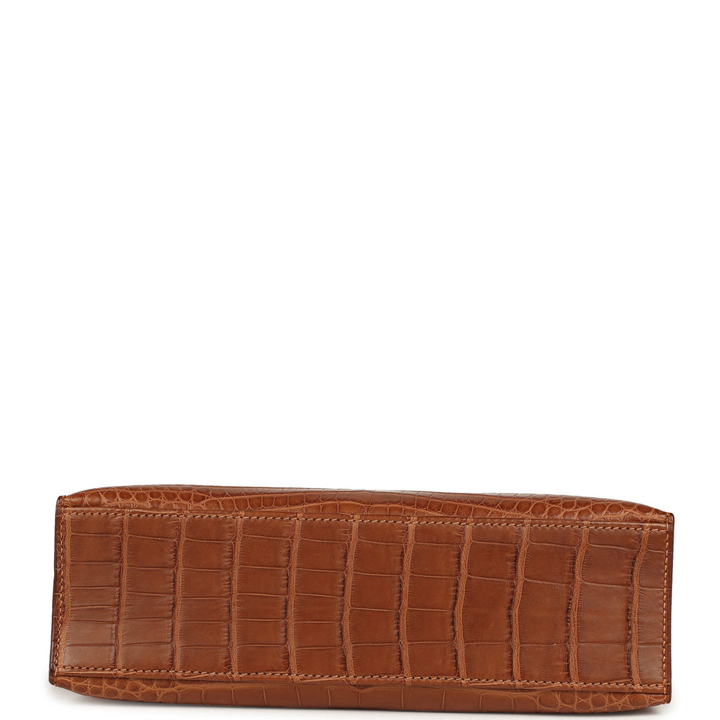 Hermes Kelly Pochette Gold Matte Alligator Gold Hardware