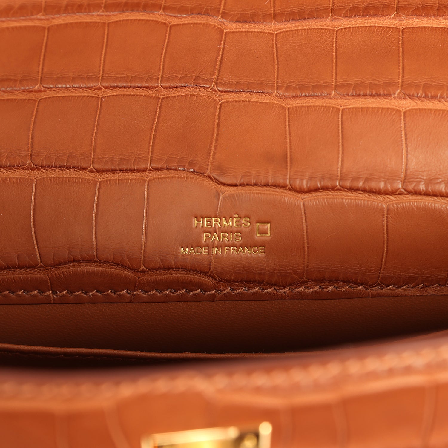 Hermes Kelly Pochette Gold Matte Alligator Gold Hardware