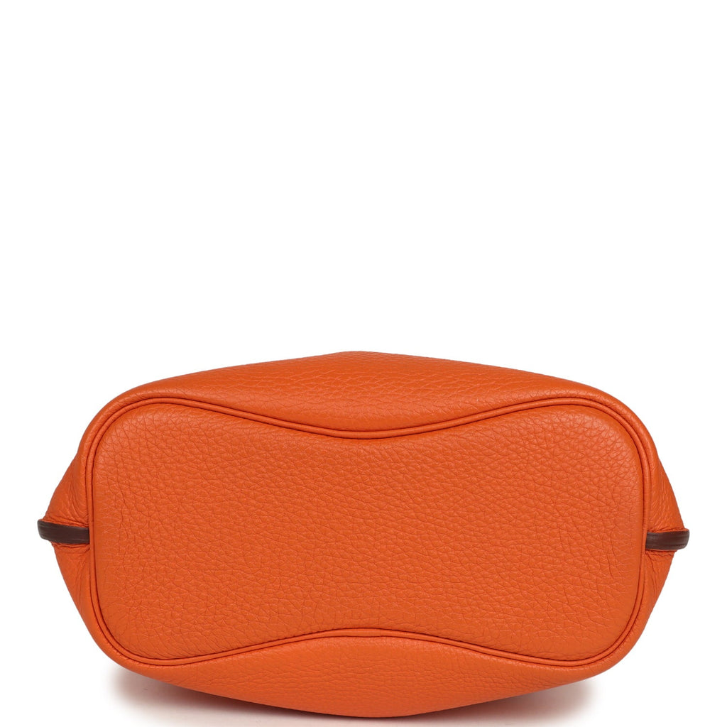 Pre-owned Hermes So Kelly 22 Orange Togo Palladium Hardware