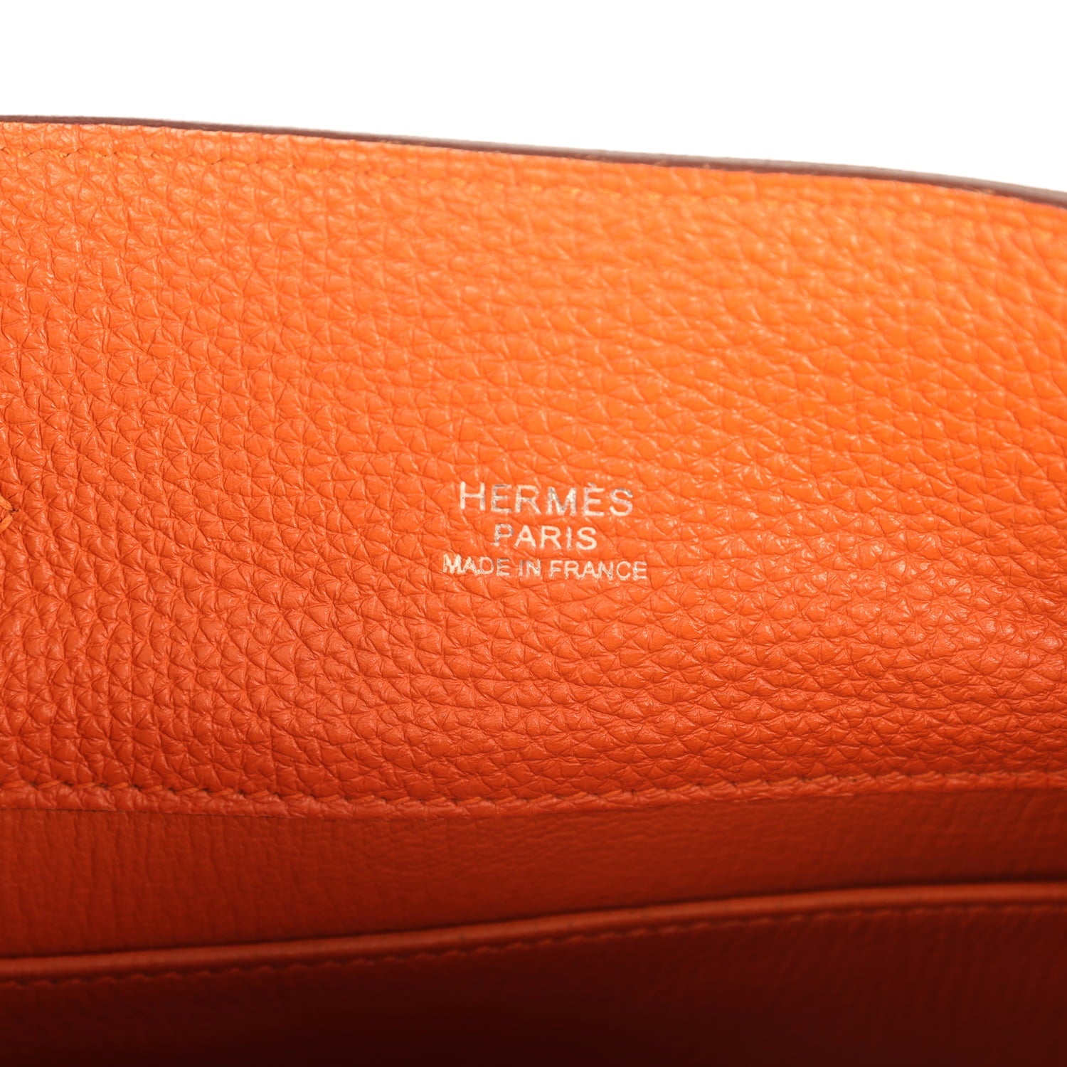 Pre-owned Hermes So Kelly 22 Orange Togo Palladium Hardware