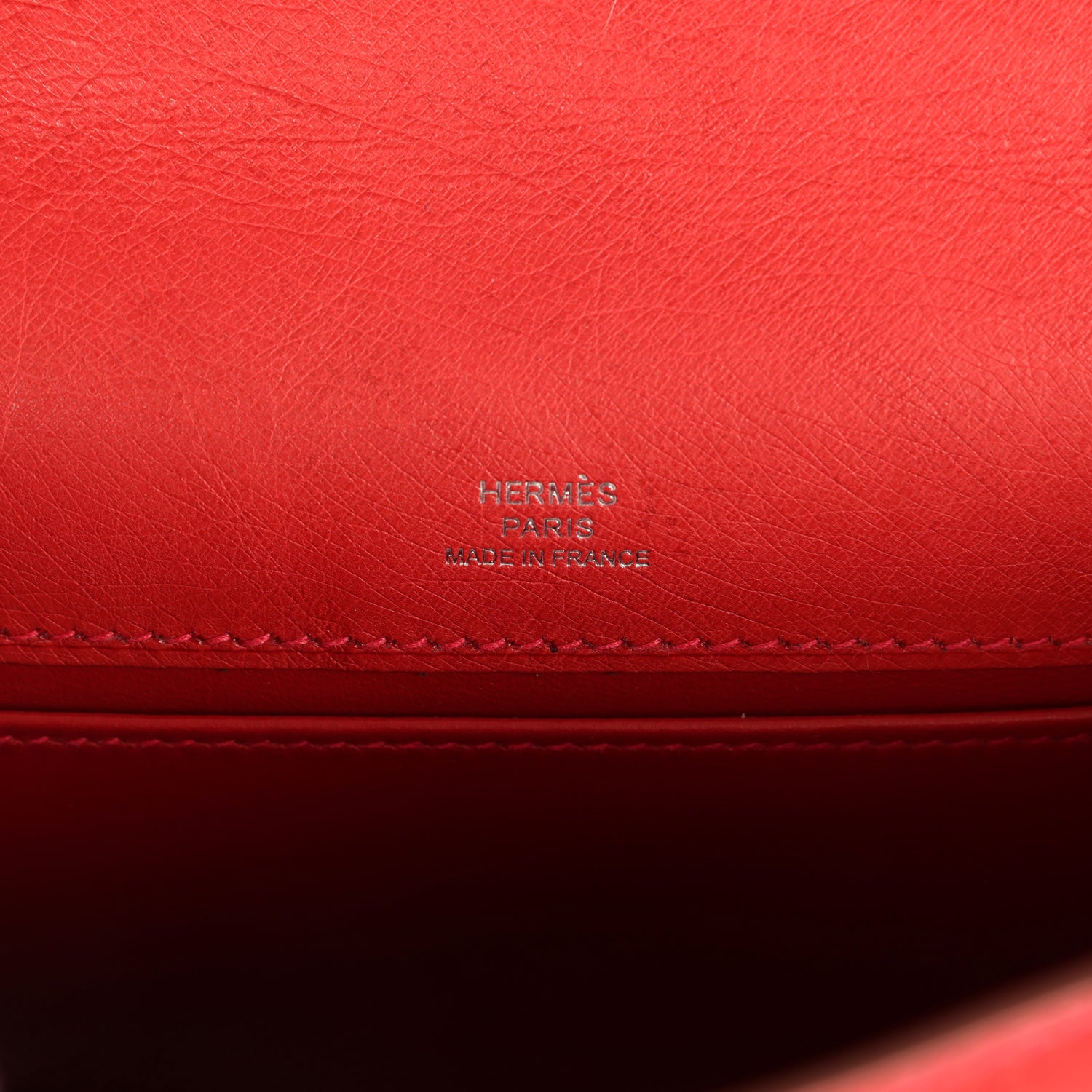 Hermes Kelly Pochette Rouge Vif Ostrich Palladium Hardware