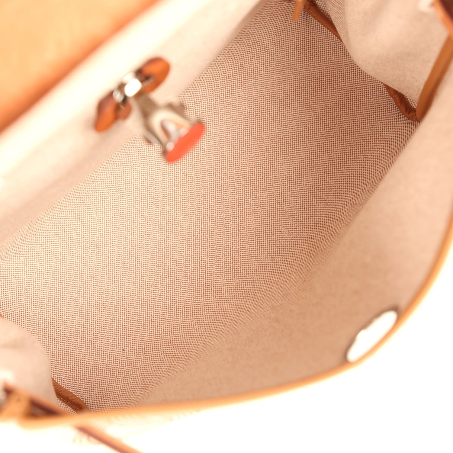 Hermes Special Order (HSS) Herbag Zip PM 31 "Circuit 24" Fauve and Ecru Toile H Canvas and Fauve Hunter Lacquered Palladium Hardware