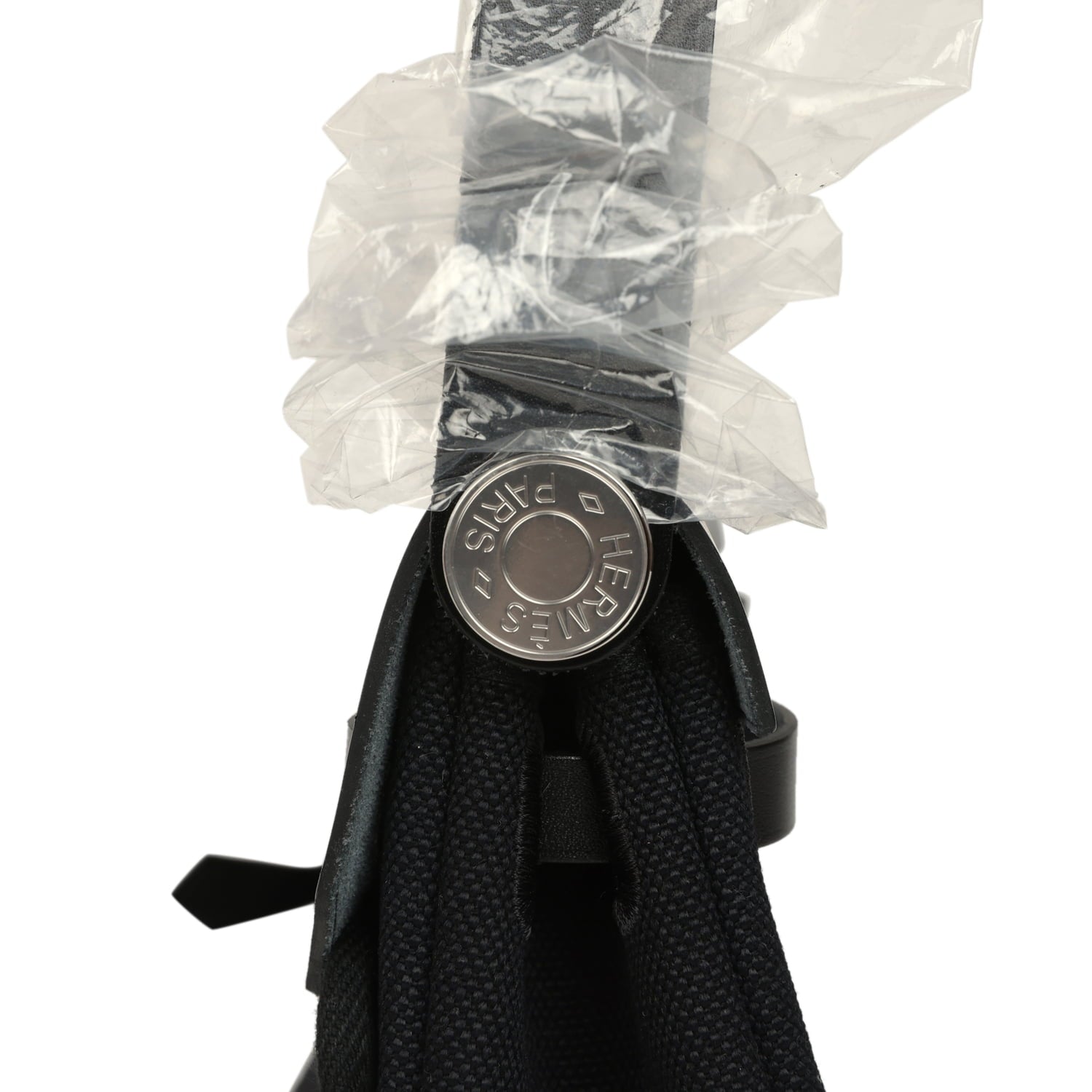 Hermes Herbag Zip 20 Mini Black Toile Militaire Canvas and Vache Hunter Palladium Hardware