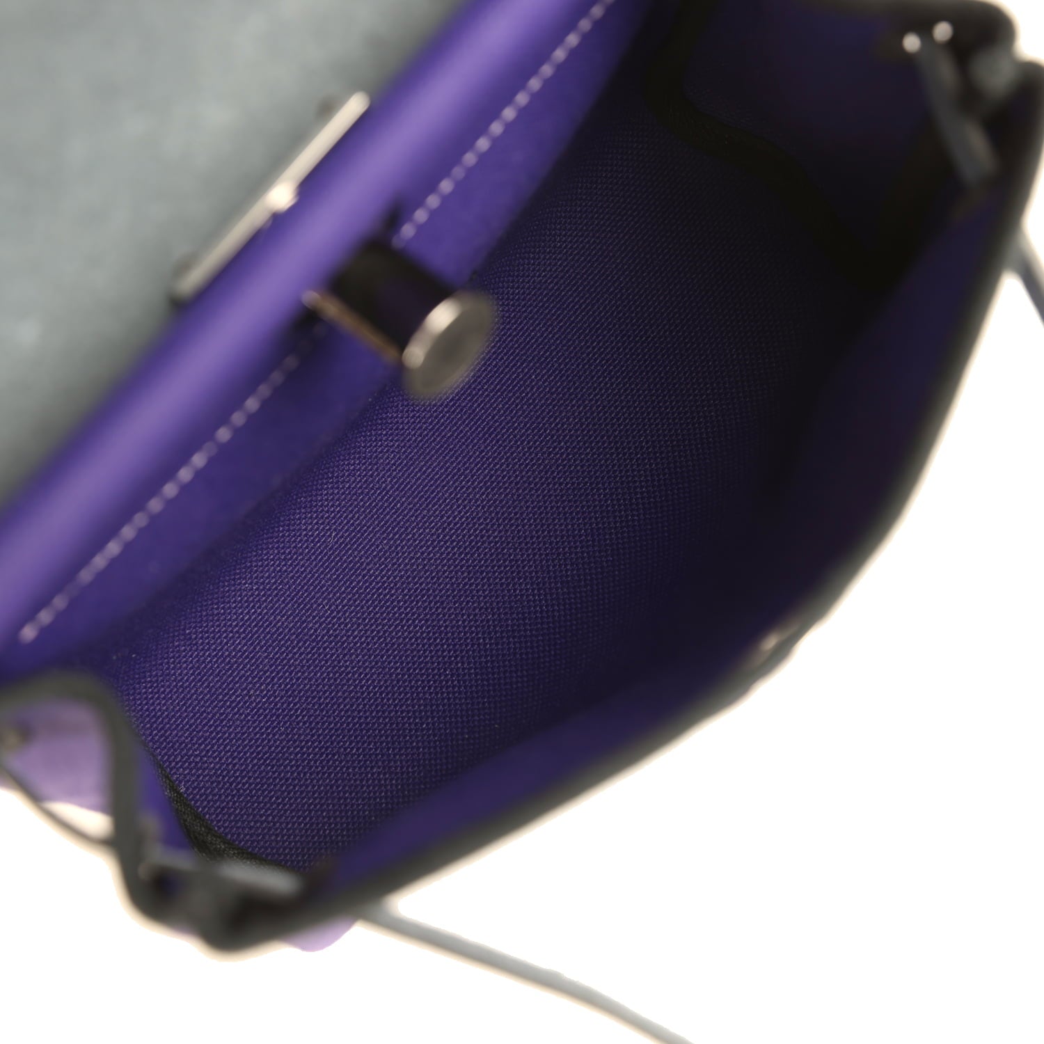 Hermes Herbag Zip 20 Mini Purple Toile Militaire Canvas and Black Vache Hunter Palladium Hardware