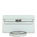 Hermes Kelly Wallet To Go Bleu Brume Palladium Hardware