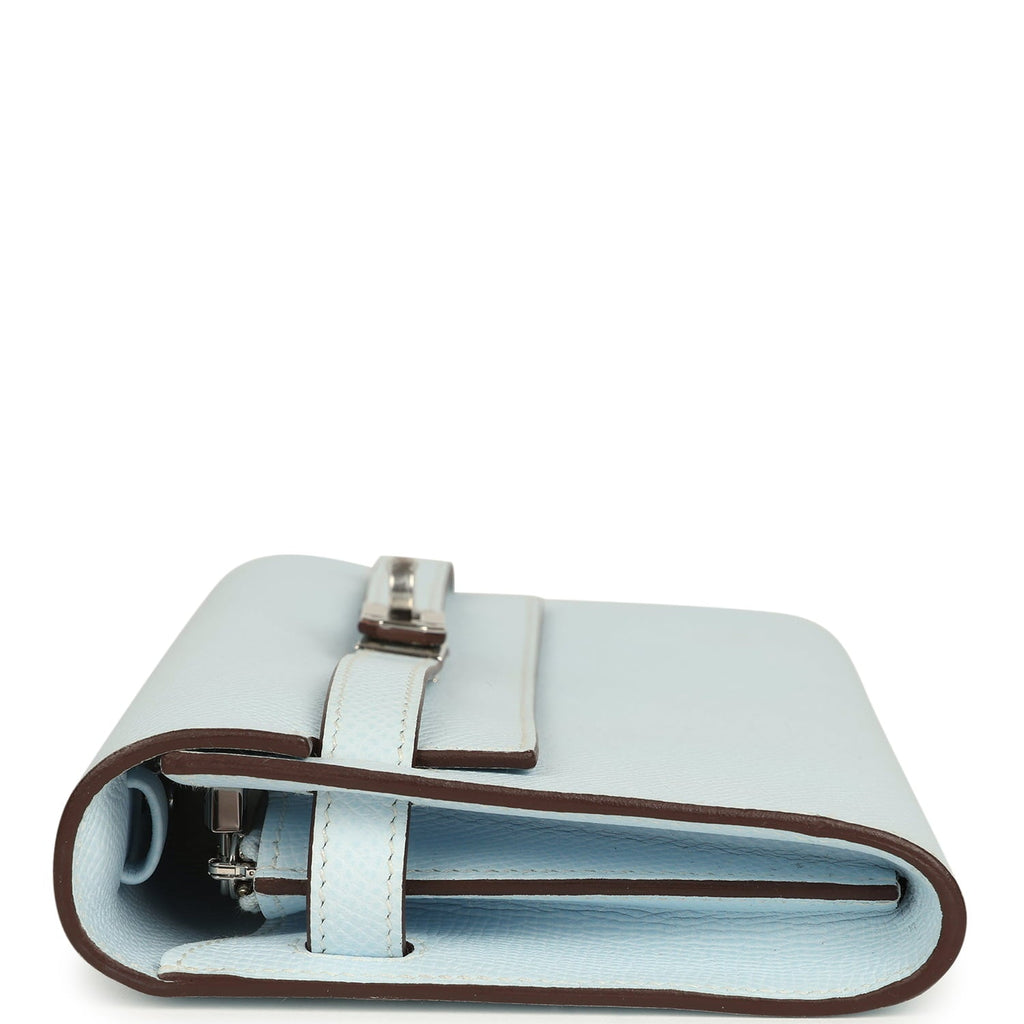 Hermes Kelly Wallet To Go Bleu Brume Palladium Hardware