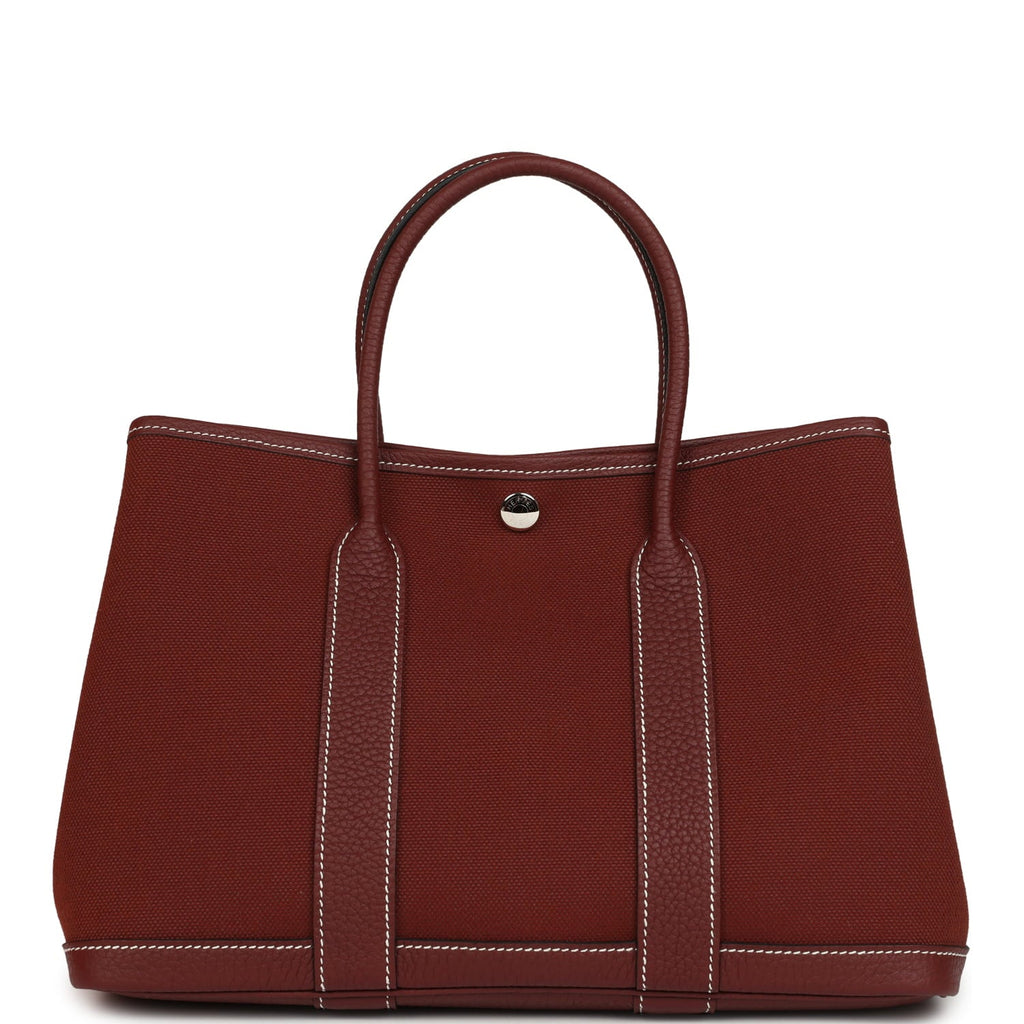 Hermes Garden Party 30 Rouge H Toile H and Negonda Palladium Hardware