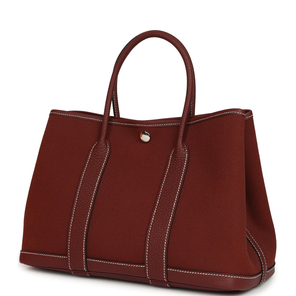 Hermes Garden Party 30 Rouge H Toile H and Negonda Palladium Hardware