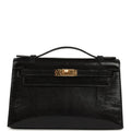 Hermes Kelly Pochette Black Varanus Niloticus Lizard Gold Hardware