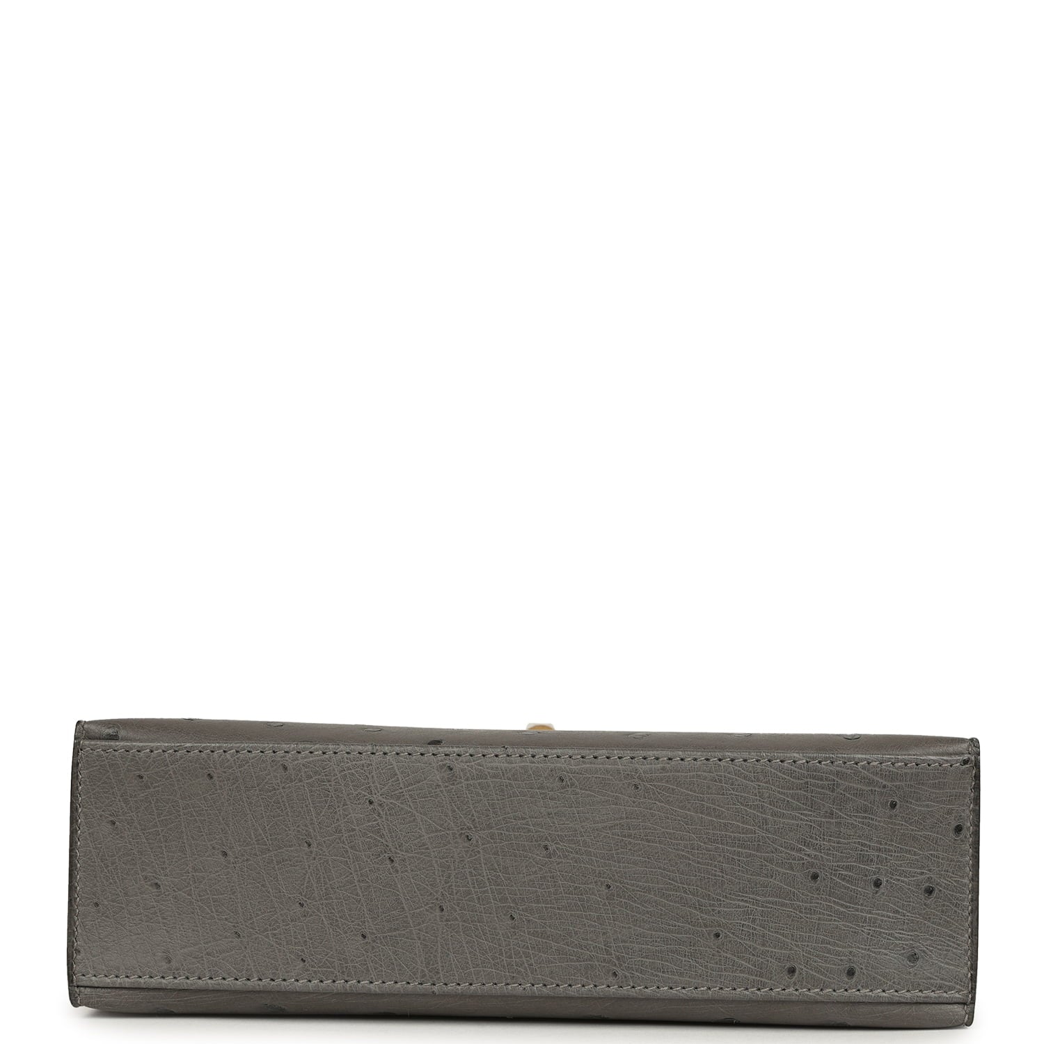 Hermes Kelly Pochette Gris Meyer Ostrich Gold Hardware